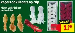 Kruidvat Vogels of Vlinders op clip aanbieding