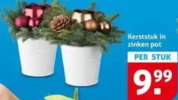 Hoogvliet Kerststuk in zinken pot aanbieding