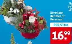 Hoogvliet Kerststuk Rendier of Kerstman aanbieding