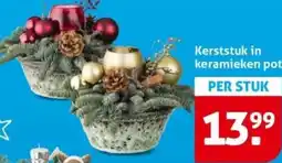Hoogvliet Kerststuk in keramieken pot aanbieding