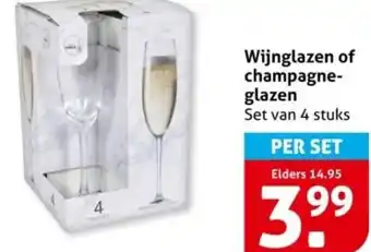 Hoogvliet Wijnglazen of champagneglazen aanbieding