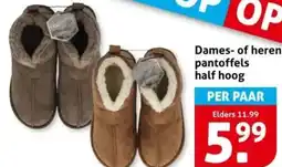 Hoogvliet Dames of heren pantoffels half hoog aanbieding