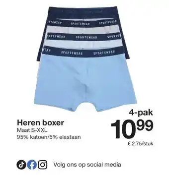 Zeeman Heren boxer aanbieding