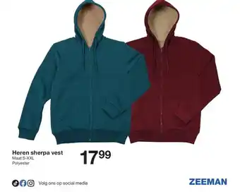 Zeeman Heren sherpa vest aanbieding