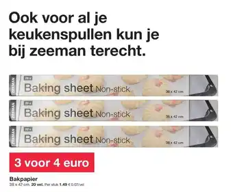 Zeeman Bakpapier aanbieding
