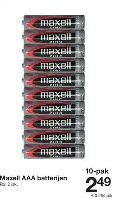 Zeeman Maxell AAA batterijen aanbieding
