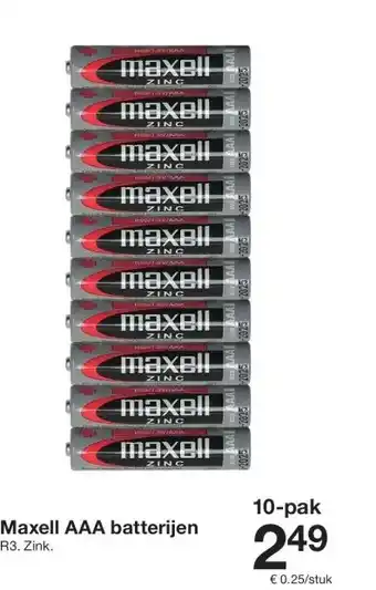 Zeeman Maxell AAA batterijen aanbieding
