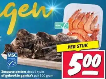 Nettorama Zeeuwse oesters of gekookte gamba's aanbieding