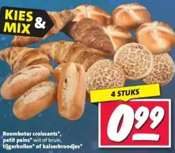 Nettorama Roomboter croissants, petit pains, tijgerbollen of kaiserbroodjes aanbieding