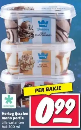 Nettorama Hertog ijssalon mono portie aanbieding