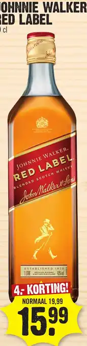 Super Dirck 3 Johnnie walker red label aanbieding