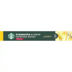 Jumbo Starbucks by Nespresso Blonde Espresso Roast Decaf 10 Koffiecups aanbieding