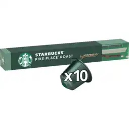 Jumbo Starbucks by Nespresso Pike place Lungo 10 Koffiecups aanbieding