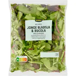 Jumbo Jumbo Melange Jonge Bladsla & Rucola 150 g aanbieding