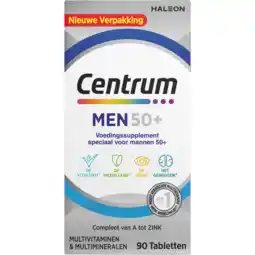 Jumbo Centrum Men 50+ multivitaminen & multimineralen tabletten, 90 stuks aanbieding