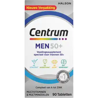 Jumbo Centrum Men 50+ multivitaminen & multimineralen tabletten, 90 stuks aanbieding