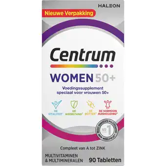 Jumbo Centrum Women 50+ multivitaminen & multimineralen tabletten, 90 stuks aanbieding
