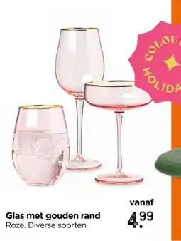 Xenos Glas mat gouden rand aanbieding