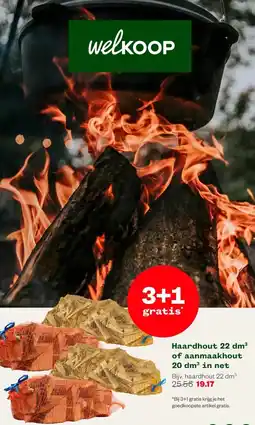 Welkoop Haardhout 22 dm³ of aanmaakhout 20 dm³ in net aanbieding