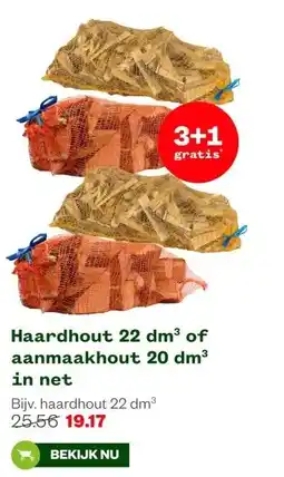 Welkoop Haardhout 22 dm³ of aanmaakhout 20 dm³ in net aanbieding