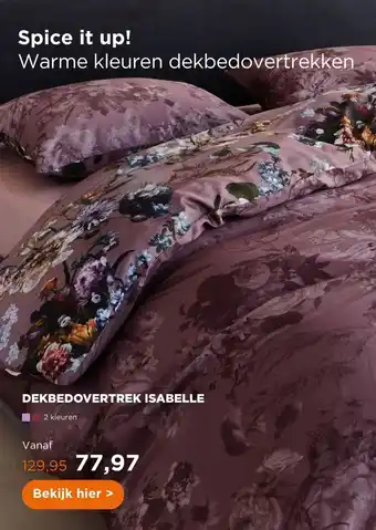 TotaalBED Dekbedovertrek Isabelle Mauve 140 x 200/220 cm aanbieding