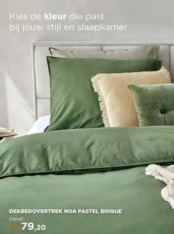 TotaalBED Dekbedovertrek Noa Olijfgroen 140 x 200/220 cm aanbieding