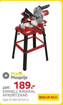 Praxis Einhell Afkortzaag TC-SM 2531/2U - 1900W aanbieding