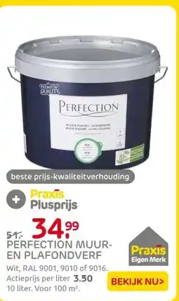 Praxis Perfection Muur & Plafond Muurverf - Mat aanbieding