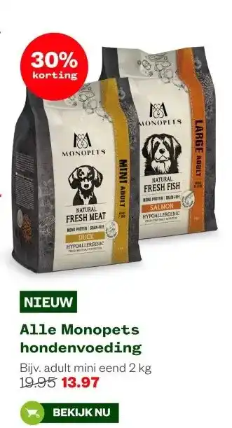 Welkoop Alle Monopets hondenvoeding aanbieding