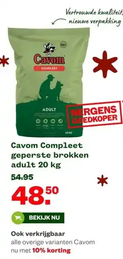 Welkoop Cavom Compleet geperste brokken adult 20 kg aanbieding