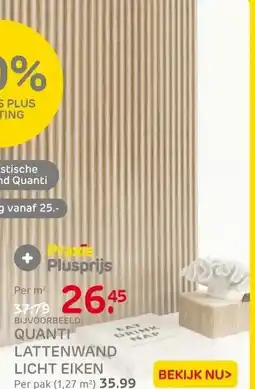 Praxis Quanti Akoestische Lattenwand - Licht aanbieding