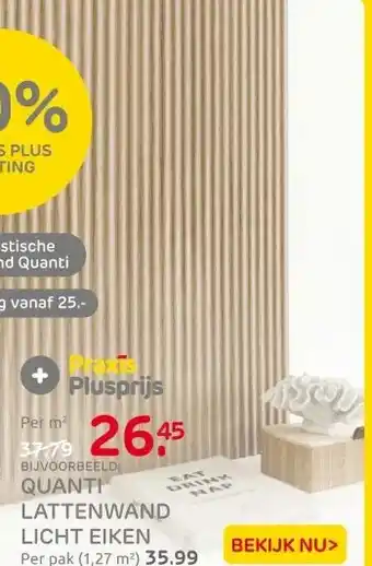 Praxis Quanti Akoestische Lattenwand - Licht aanbieding