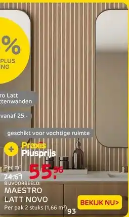 Praxis Maestro Latt Novo lattenwand - Natural aanbieding