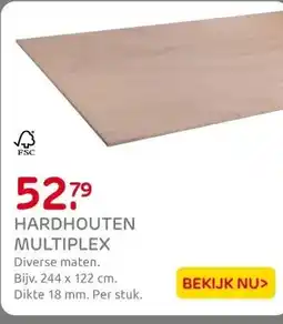 Praxis Multiplex hardhout 244X122cm 18mm aanbieding