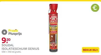 Praxis Soudal isolatieschuim Genius Promo 500ml aanbieding