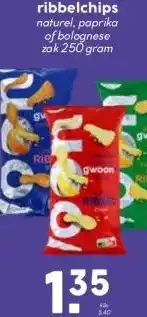 MCD Supermarkt g'woon ribbelchips aanbieding