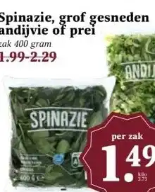 MCD Supermarkt Spinazie, grof gesneden andijvie of prei aanbieding