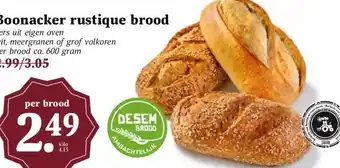 MCD Supermarkt Boonacker rustique brood aanbieding