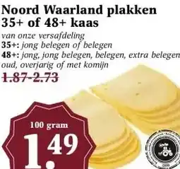 MCD Supermarkt Noord Waarland plakken 35+ of 48+ kaas aanbieding