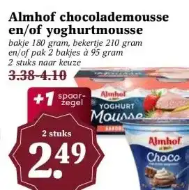 MCD Supermarkt Almhof chocolademousse en/of yoghurtmousse aanbieding