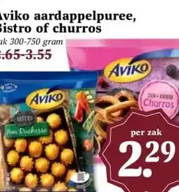 MCD Supermarkt Aviko aardappelpuree, Bistro of churros aanbieding