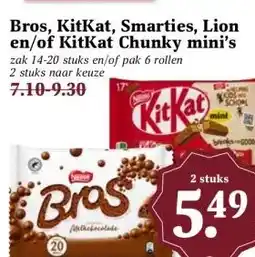 MCD Supermarkt Bros, KitKat, Smarties, Lion en/of KitKat Chunky mini's aanbieding
