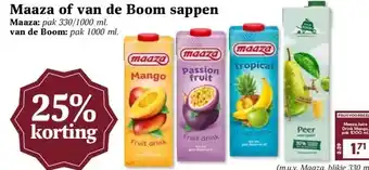 MCD Supermarkt Maaza of van de Boom sappen aanbieding