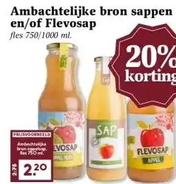 MCD Supermarkt Ambachtelijke bron sappen en/of Flevosap aanbieding