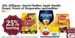 MCD Supermarkt Alle Affligem, Amstel Radler, Apple Bandit, Brand, Texels of Desperados speciaalbier aanbieding