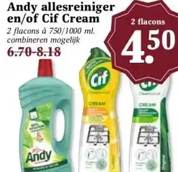 MCD Supermarkt Andy allesreiniger en/of Cif Cream aanbieding