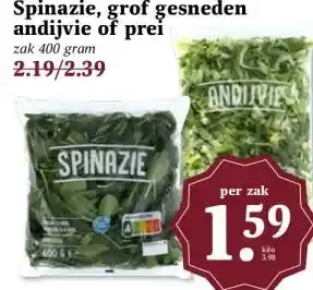MCD Supermarkt Spinazie, grof gesneden andijvie of prei aanbieding