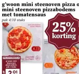 MCD Supermarkt g'woon mini steenoven pizza of mini steenoven pizzabodems met tomatensaus aanbieding