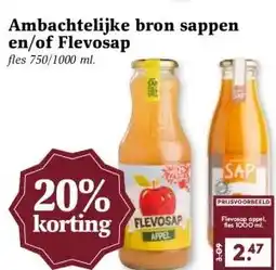 MCD Supermarkt Ambachtelijke bron sappen en/of Flevosap aanbieding