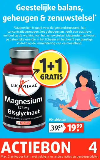 Lucovitaal Magnesium 375 mg Bisglycinaat aanbieding